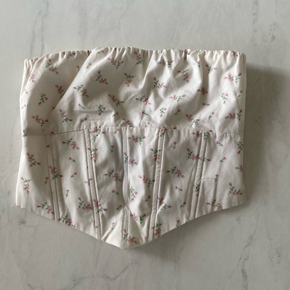 Floral Strapless Corset Top